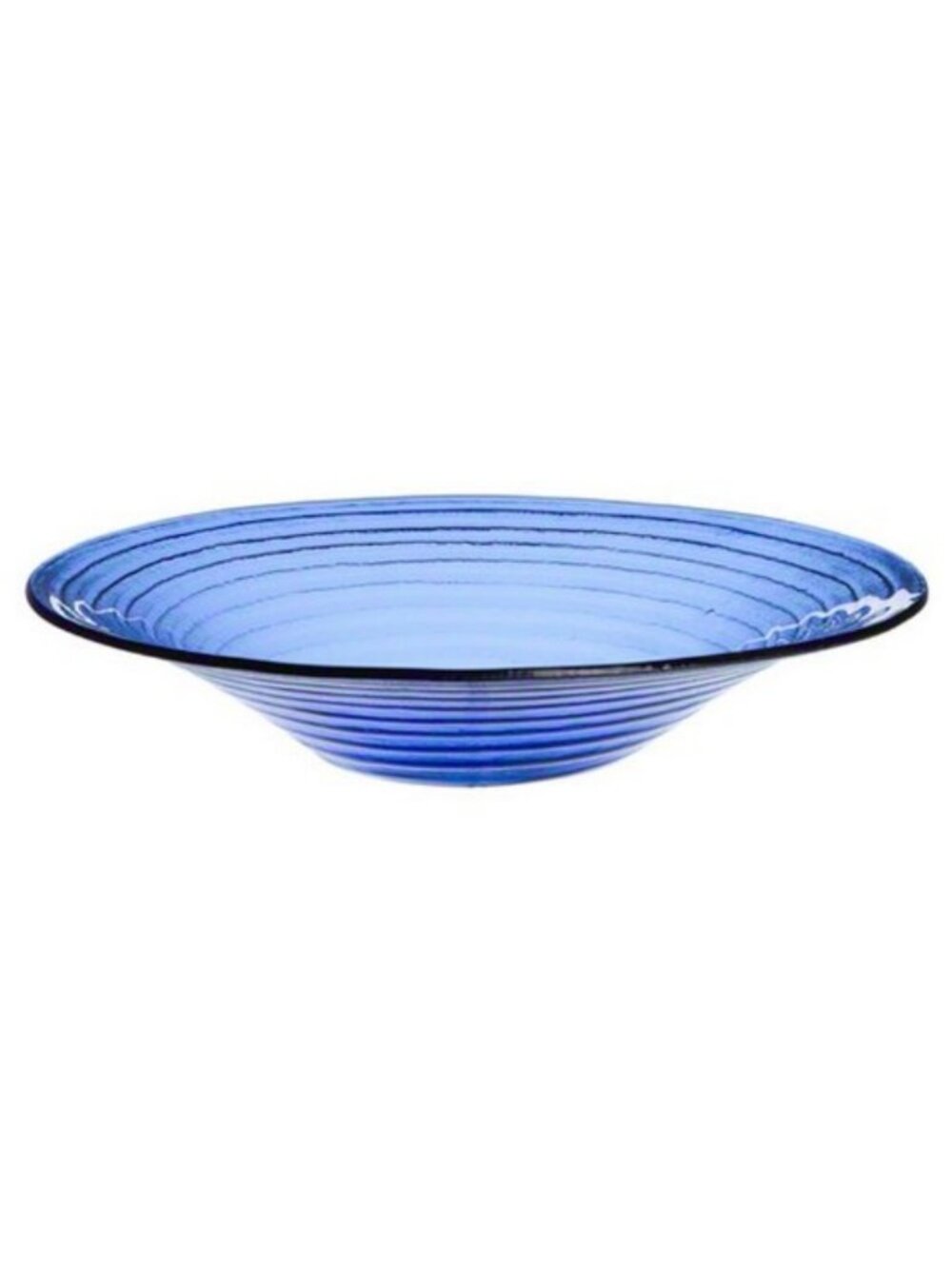 15” Glacier Blue Glass Bowl - Elegant Serving Dish for Parties & Home Decor